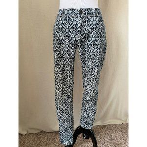 Ralph Lauren Denim & Supply Cream / Blue Patterned Corduroy Skinny Bottom Pants